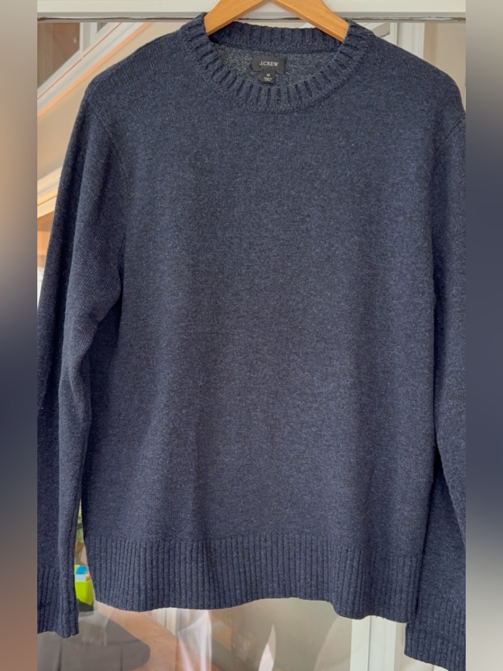 Men's Classic Crewneck Sweater in Blue INK color. Handsome, Timeless. SIZE MED.